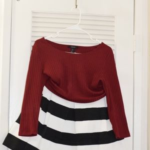 Forever21 Burgundy Ribbed Crop top